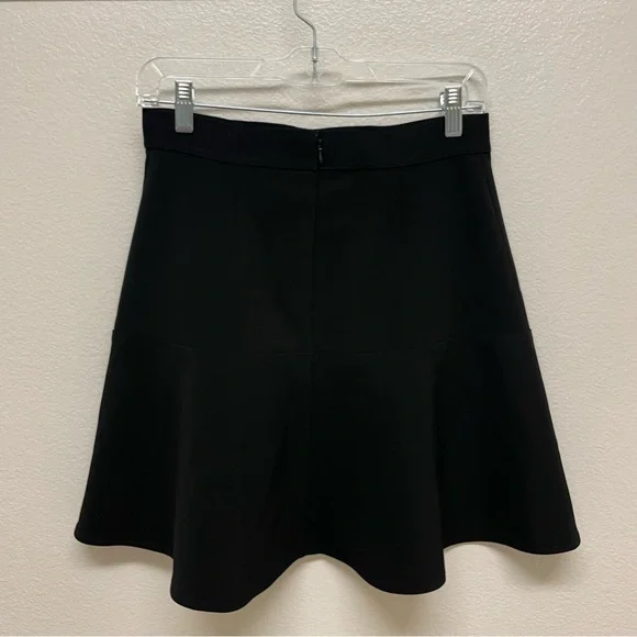 Express Black A Line Flare Mini Skirt Size 2 High Waisted - Picture 2 of 3